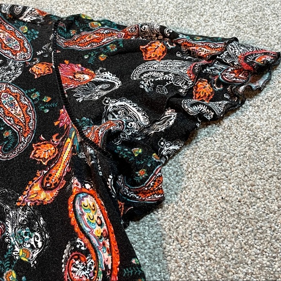 Est 1946 Paisley Black SS Blouse Size XL - Picture 3 of 7